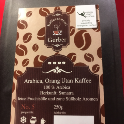 Arabica, Orang Utan Kaffee - No 5 "Projekt-Kaffee"